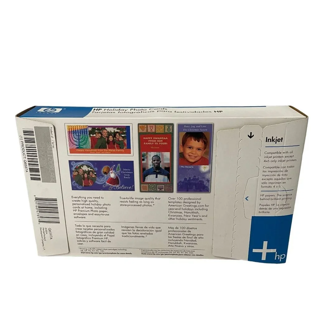 HP Holiday Photo Cards‎ Q8016A Inkjet Glossy Printer 4x8'' 20 pack